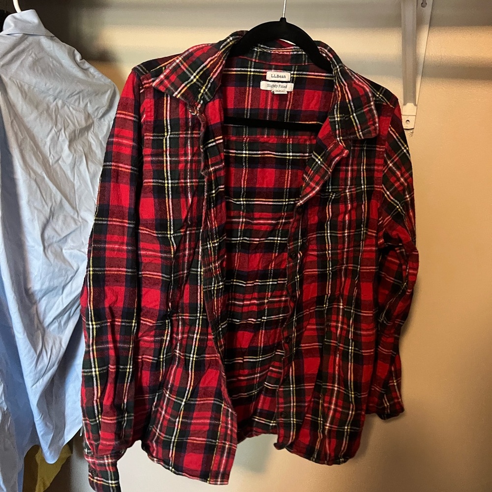 L.L. Bean Red and Blue Plaid Shirt